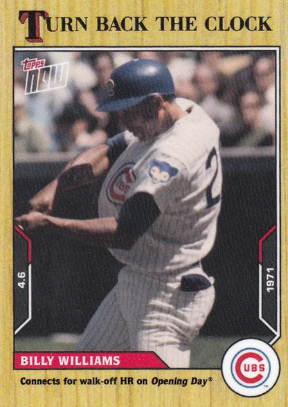 Vintage Billy Williams Chicago Cubs baseball card from 2021 TURN BACK THE CLOCK series