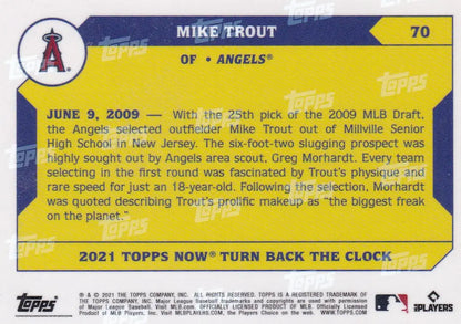 2021 TURN BACK THE CLOCK #70 MIKE TROUT- ANGELS