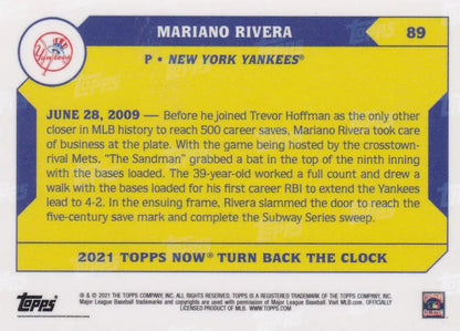 2021 TURN BACK THE CLOCK #89 MARIANO RIVERA- NEW YORK YANKEES