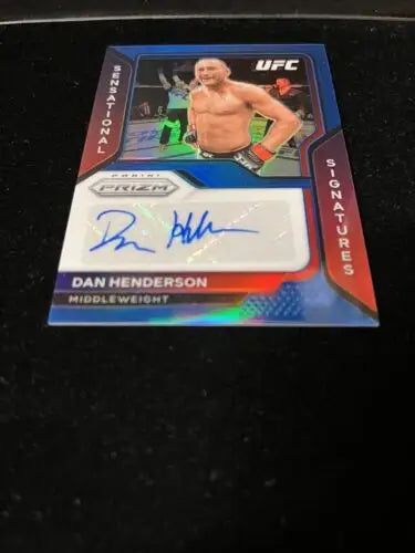 Dan Henderson autographed UFC trading card from 2021 Prizm Blue Sensational Signatures