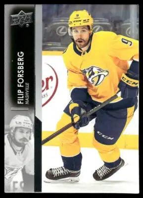 Hockey trading card of Filip Forsberg in Nashville Predators uniform from 2021 Upper Deck Flip Forsberg series