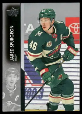 Upper Deck Jared Spurgeon hockey trading card from 2021 Upper Deck Series