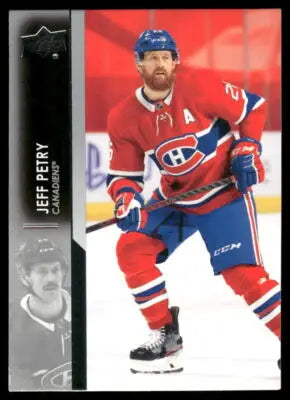 Hockey trading card of Jeff Petry in Montreal Canadiens uniform from 2021 Upper Deck Jeff