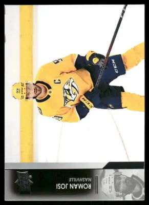 Upper Deck Roman Josi jersey featuring Nashville Predators logo for 2021 hockey card