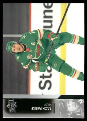 Sports trading card featuring Zach Parise of the Minnesota Wild from 2021 Upper Deck Zach series