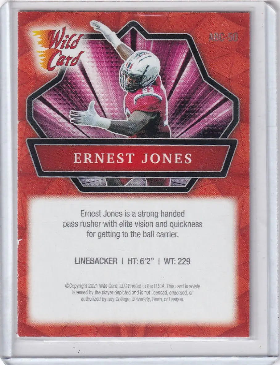 Football trading card of Ernest Jones from Los Angeles Rams Wild Card series