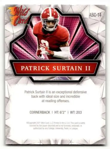 Patrick Surtain II Denver Broncos football card original gloss Wild Card Alumination