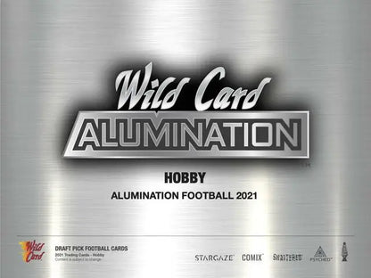 Wild Card Alumination Football Hobby Box featuring alumination football hobby cards and black chase packs