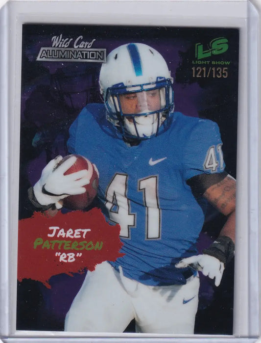 Jaret Patterson Wild Card Light Show football card serial numbered 121/135