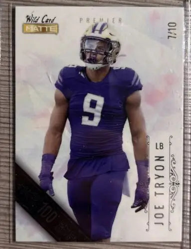 Joe Tryon 2021 Wild Card Matte White football card featuring Buccaneers rookie