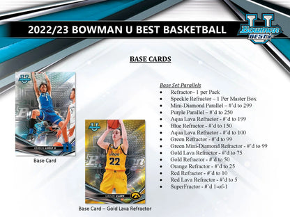 Bowman Best University Basketball cards from the 2022-23 Bowman Best Hobby Box