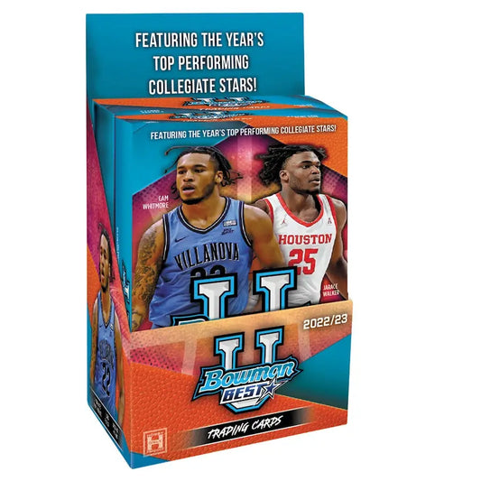 2022-23 Bowman Best University Basketball Hobby Box showcasing best basketball trading cards