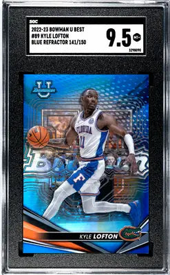 2022-23 Bowman University Best Kyle Lofton Blue Refractor card SGC 9.5 graded