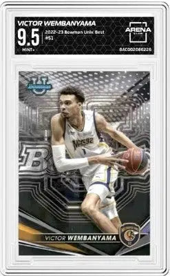 Graded Victor Wembanyama basketball card from 2022-23 Bowman University Best Victor Wembanyama series