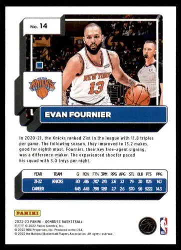 2022-23 Donruss #14 Evan Fournier NM-MT Knicks ID:57843 - Trading Cards