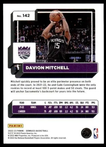 2022-23 Donruss #142 Davion Mitchell NM-MT Sac Kings ID:57850 - Trading Cards