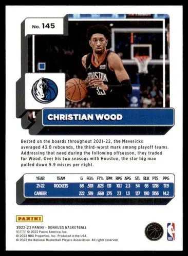 2022-23 Donruss #145 Christian Wood NM-MT Mavericks ID:57848 - Trading Cards