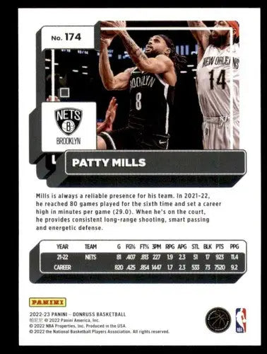 Original gloss Patty Mills basketball card from 2022-23 Donruss Simply Sandoval series