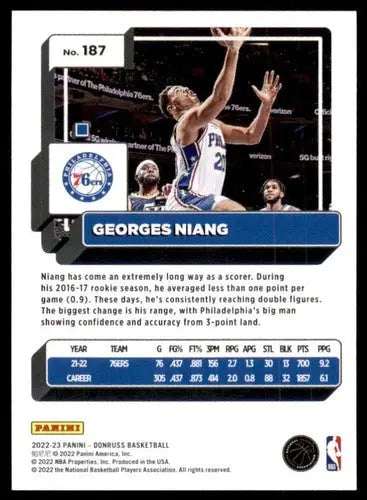 2022-23 Donruss #187 Georges Niang NM-MT 76ers ID:57849 - Trading Cards