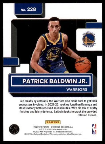 2022-23 Donruss #228 Patrick Baldwin Jr. NM-MT RC Rookie Warriors Rated ID:55471 - Trading Cards