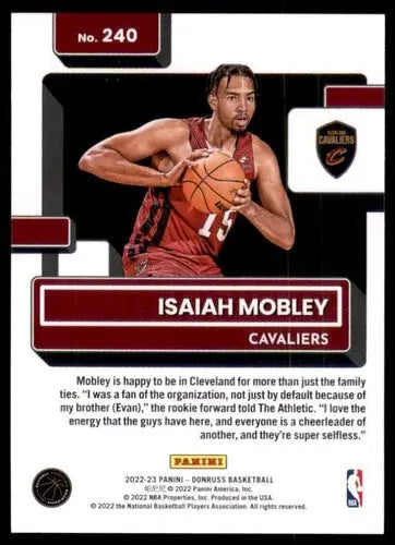 2022-23 Donruss #240 Isaiah Mobley NM-MT RC Rookie Cavaliers Rated Rook ID:55470 - Trading Cards