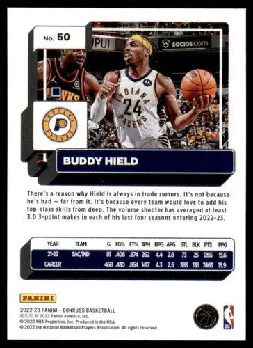 2022-23 Donruss #50 Buddy Hield NM-MT Pacers ID:57869 - Trading Cards