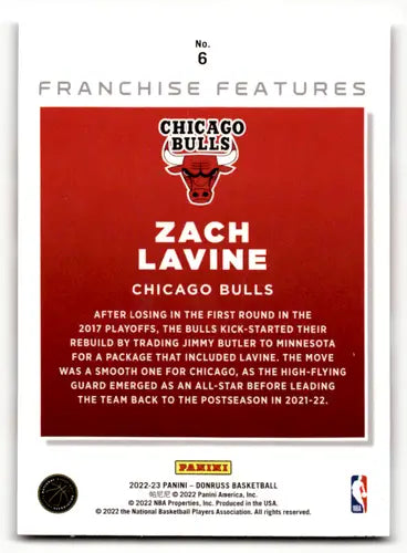 2022-23 Donruss Franchise Features #6 Zach LaVine NM-MT Bulls ID:55478 - Trading Cards