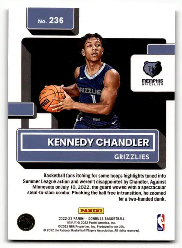2022-23 Donruss Holo Green Laser #236 Kennedy Chandler NM-MT RC Rookie ID:57899 - Trading Cards