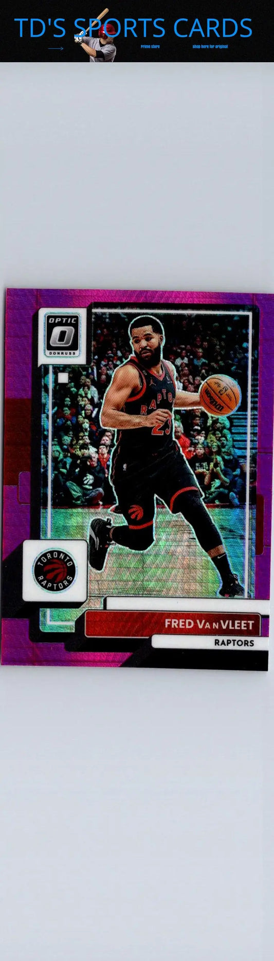 Fred VanVleet Hyper Pink basketball card from 2022-23 Donruss Optic collection