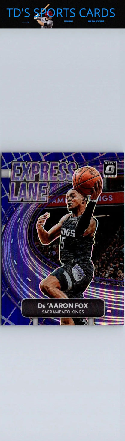 2022-23 Donruss Optic #14 De’Aaron Fox Express Lane Holo basketball trading card