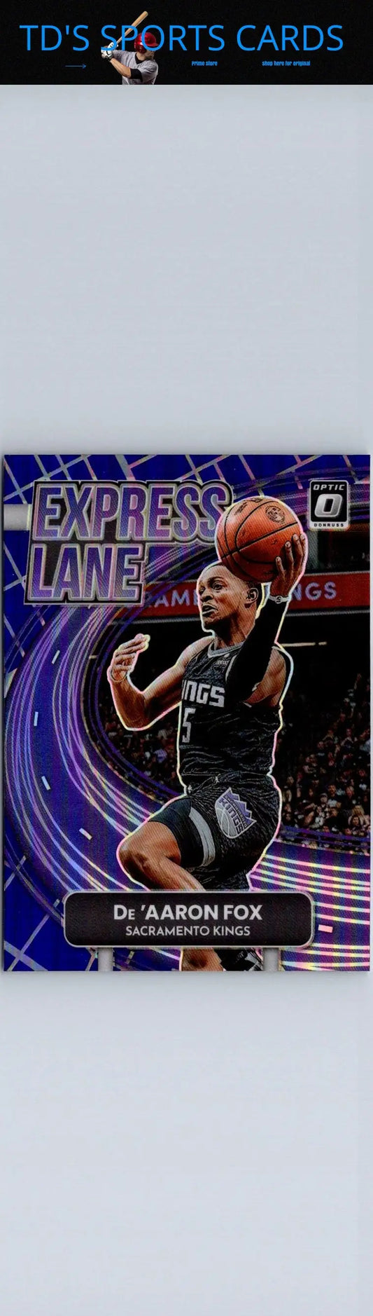2022-23 Donruss Optic #14 De’Aaron Fox Express Lane Holo basketball trading card