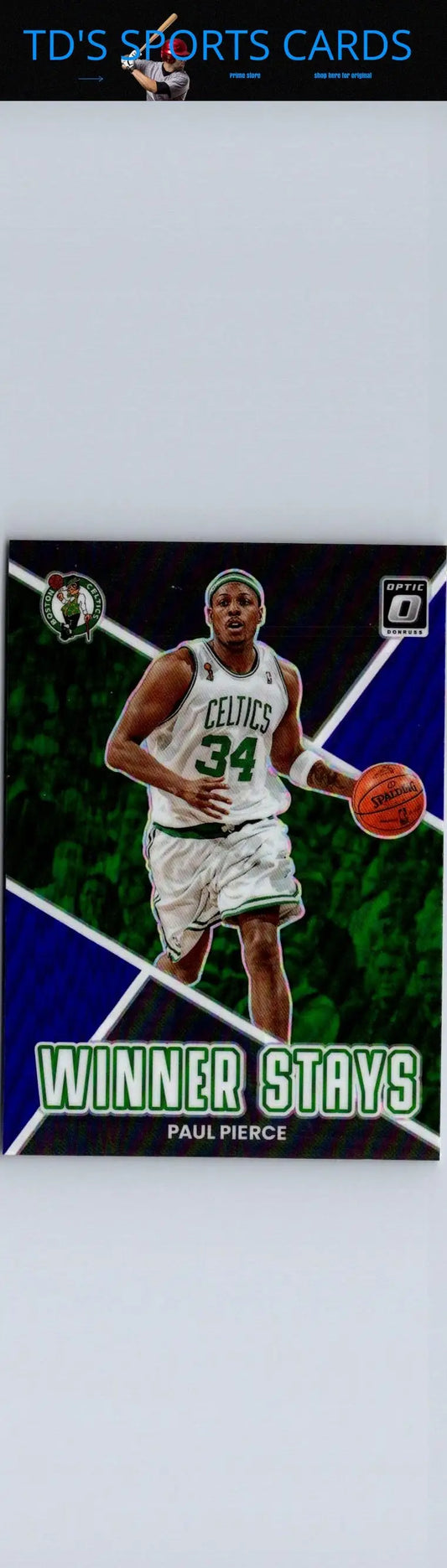 Paul Pierce basketball card from 2022-23 Donruss Optic Winner Stays Purple edition