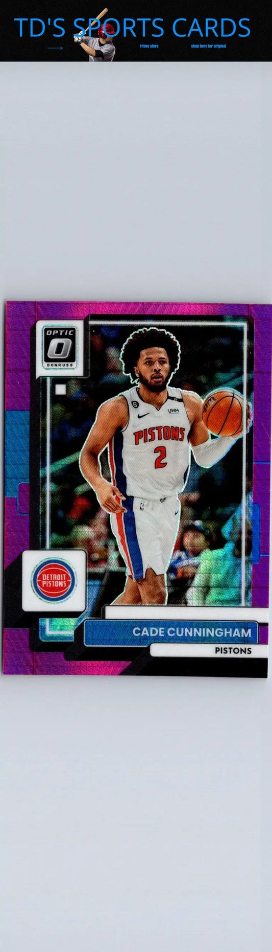 Cade Cunningham Hyper Pink basketball card from 2022-23 Donruss Optic collection
