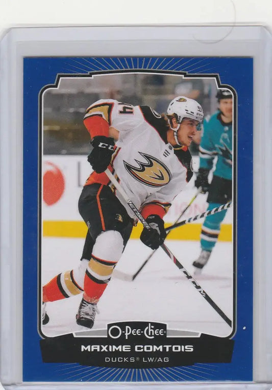 Hockey trading card of Maxime Comtois from Anaheim Ducks - OPC Hockey Blue #249