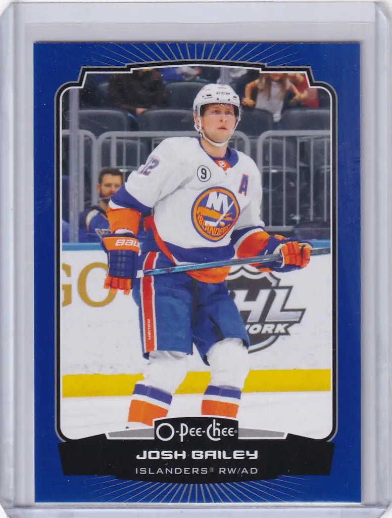 Hockey trading card of Josh Bailey, New York Islanders, 2022-23 OPC Hockey Blue #255