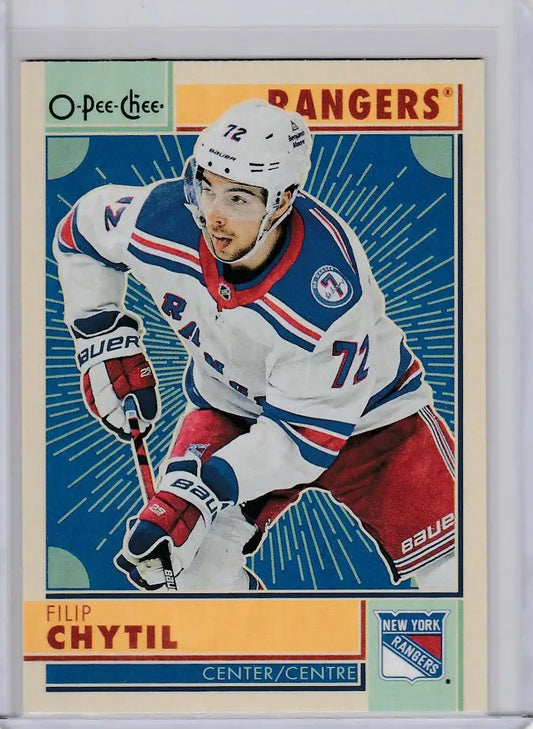 Hockey player trading card of Filip Chytil, New York Rangers, 2022-23 OPC Hockey