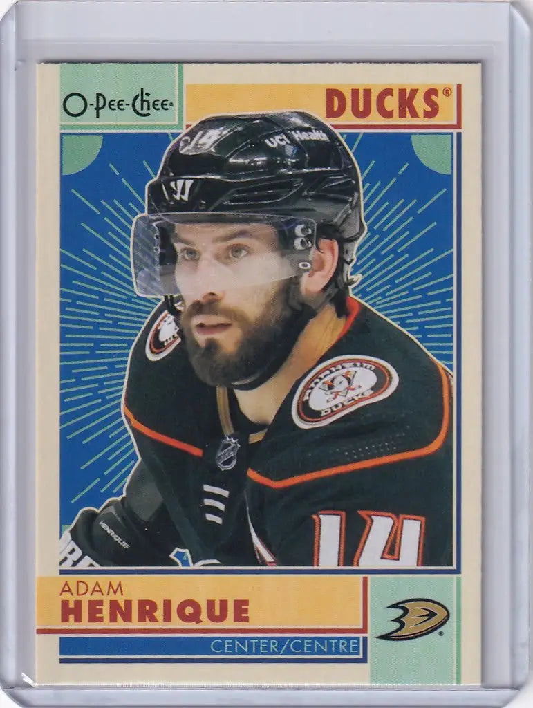 Hockey trading card of Adam Henrique from Anaheim Ducks - OPC Hockey Retro 2022-23