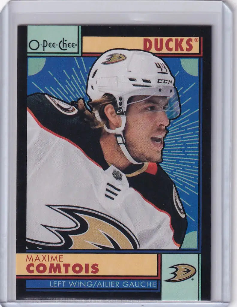 Hockey trading card of Maxime Comtois from Anaheim Ducks in OPC Hockey Retro Black