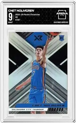Chet Holmgren basketball card from 2022-23 Panini Chronicles Chet XR Arena Club