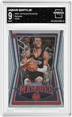 Graded Panini Chronicles Jabari Smith Jr basketball card in 2022-23 Panini Chronicles Arena Club series