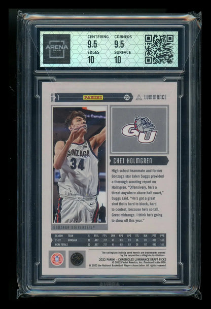2022-23 Panini Chronicles Luminance Pink Chet Holmgren #203 RC Arena Club 10 - Trading Card