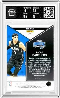 Graded Paolo Banchero basketball card from Panini Chronicles featuring rookie stars