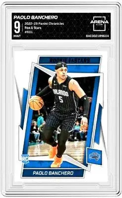 Panini Chronicles Paolo Banchero rookie basketball card from 2022-23 Panini Chronicles series