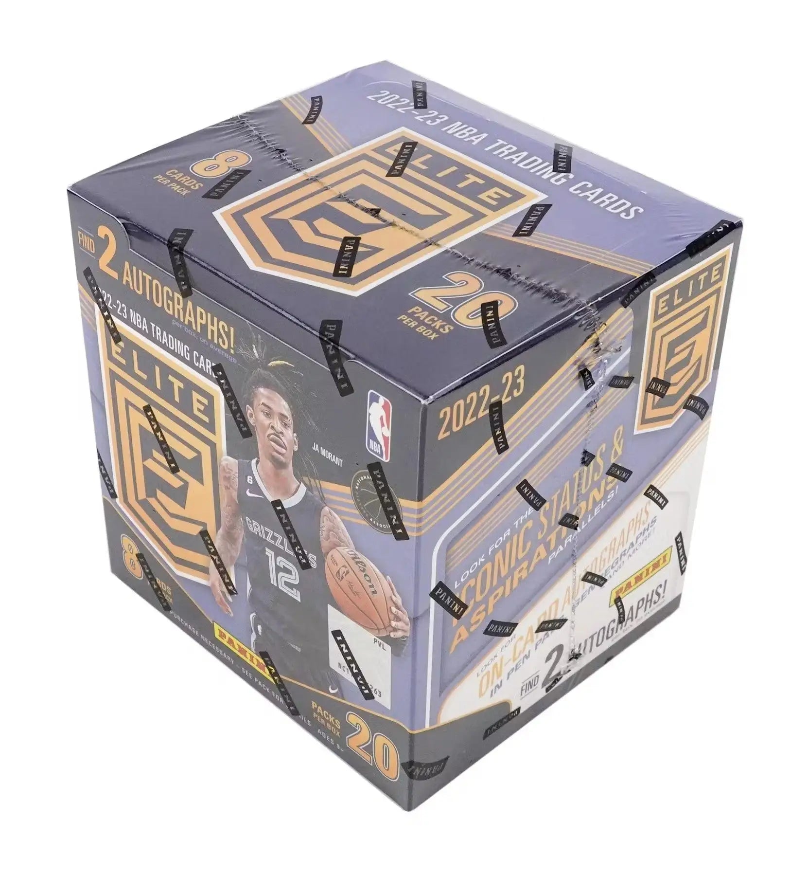 Sealed 2022-23 Panini Donruss Elite Basketball Hobby Box with 20 packs and two autographs