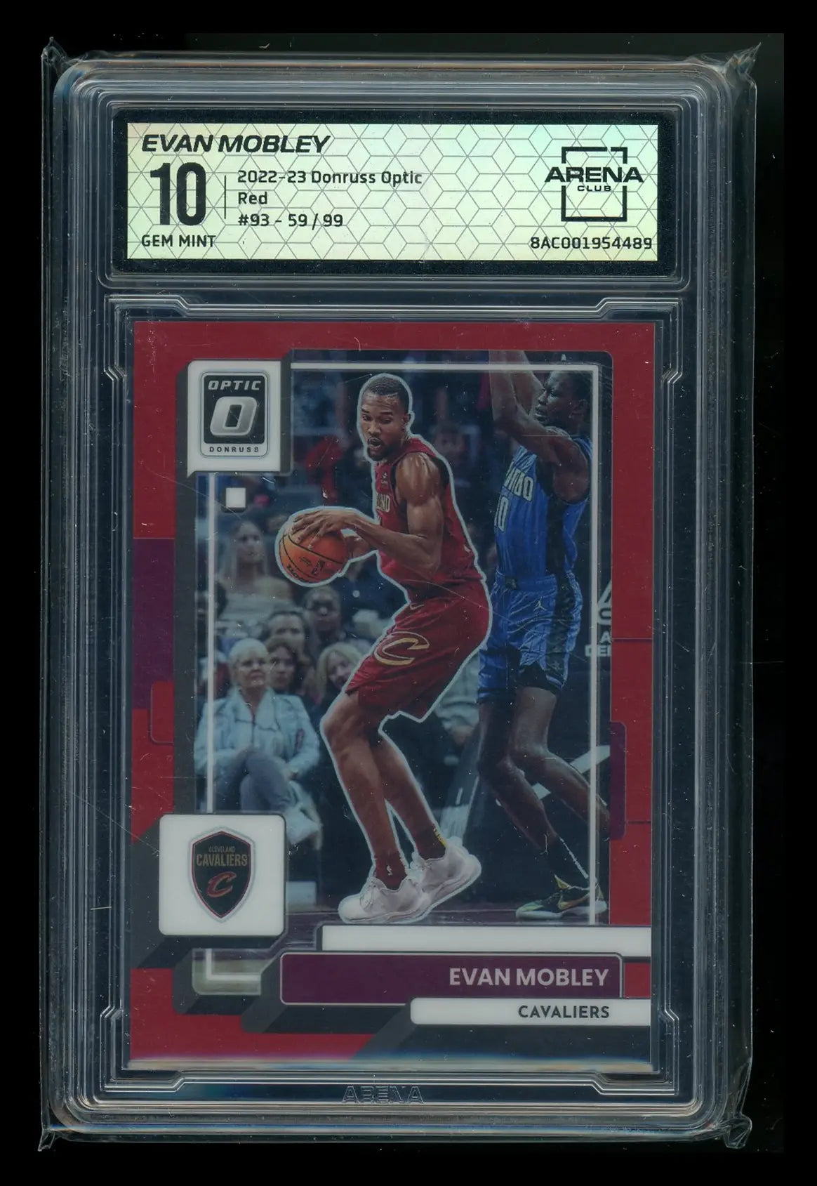Graded 2022-23 Panini Donruss Optic Evan Mobley Red basketball card 83/99