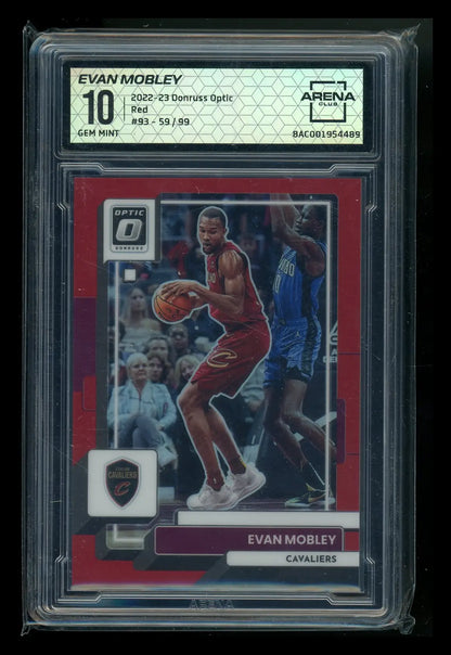 Graded 2022-23 Panini Donruss Optic Evan Mobley Red basketball card 83/99