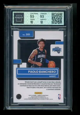 Graded Panini Donruss Rated Rookie Paolo Banchero basketball trading card in product 2022-23 Donruss