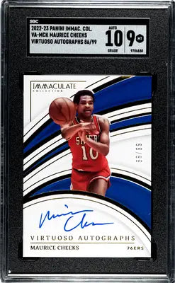 Graded Maurice Cheeks autographed basketball card from Panini Immaculate Col 2022-23