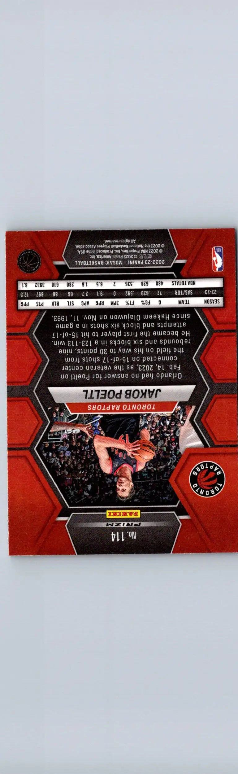 Jakob Poeltl basketball card Panini Mosaic 2022-23 Jakob Poeltl Green collectible