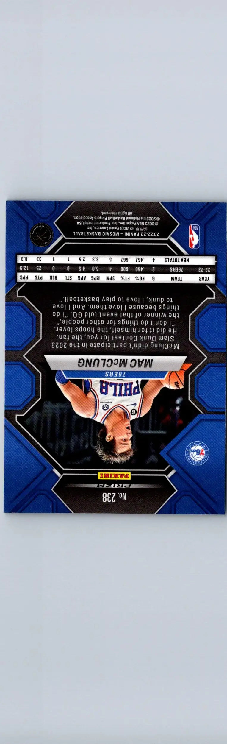 Mac McClung basketball card featuring 2022-23 Panini Mosaic Mac McClung Green